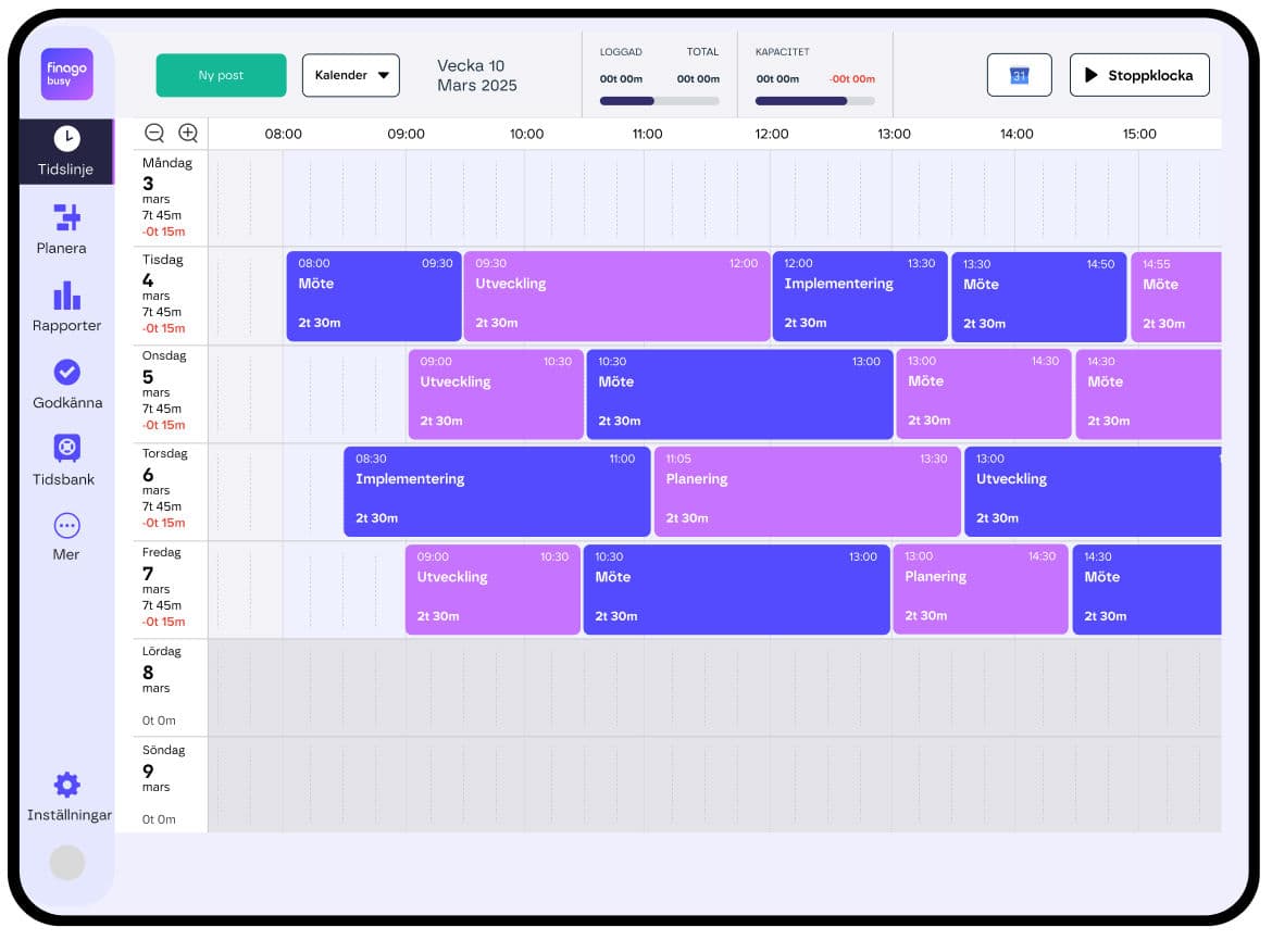 Finago Busy Kalender