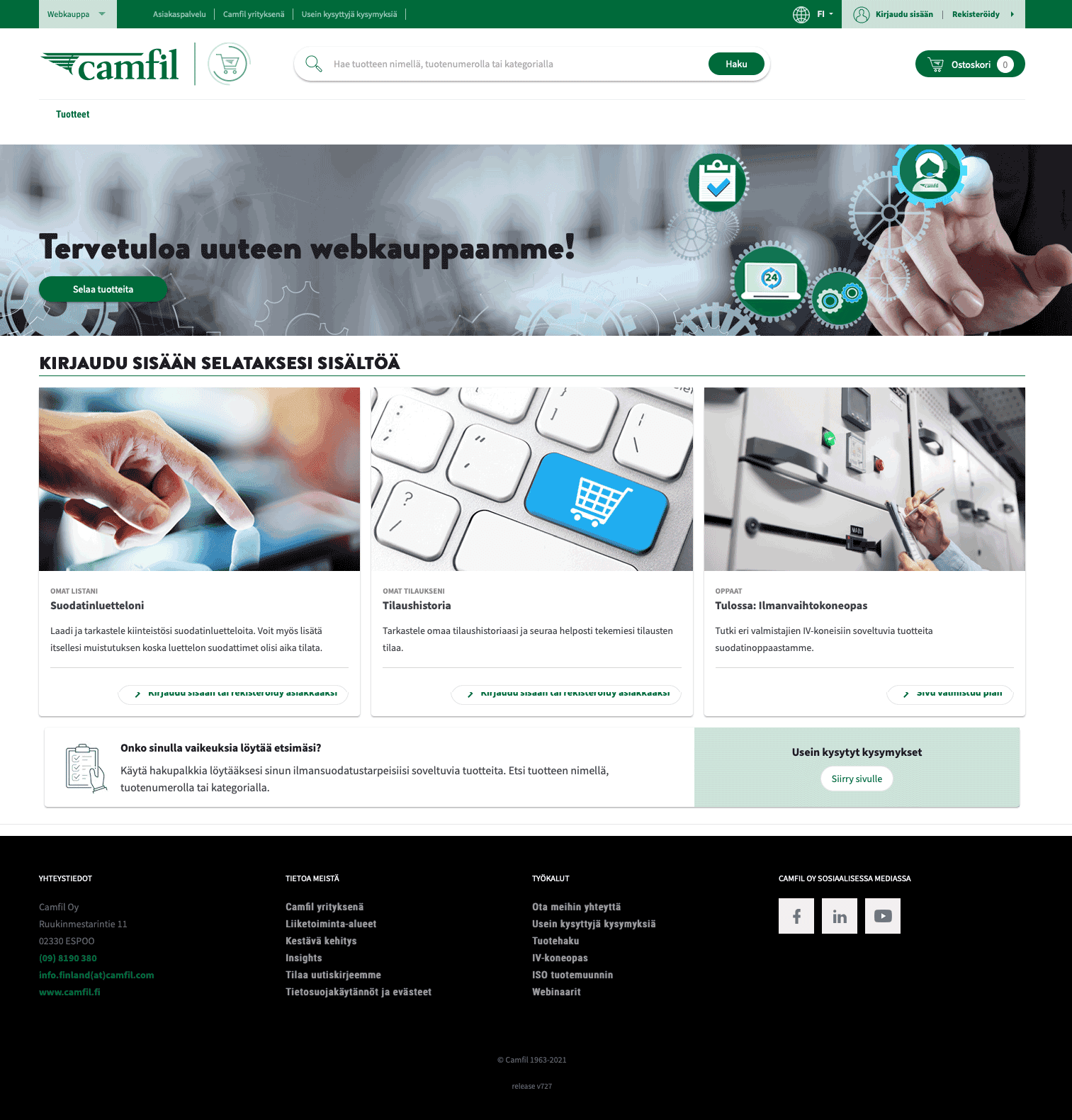 intershop - etusivu camfil webkauppa