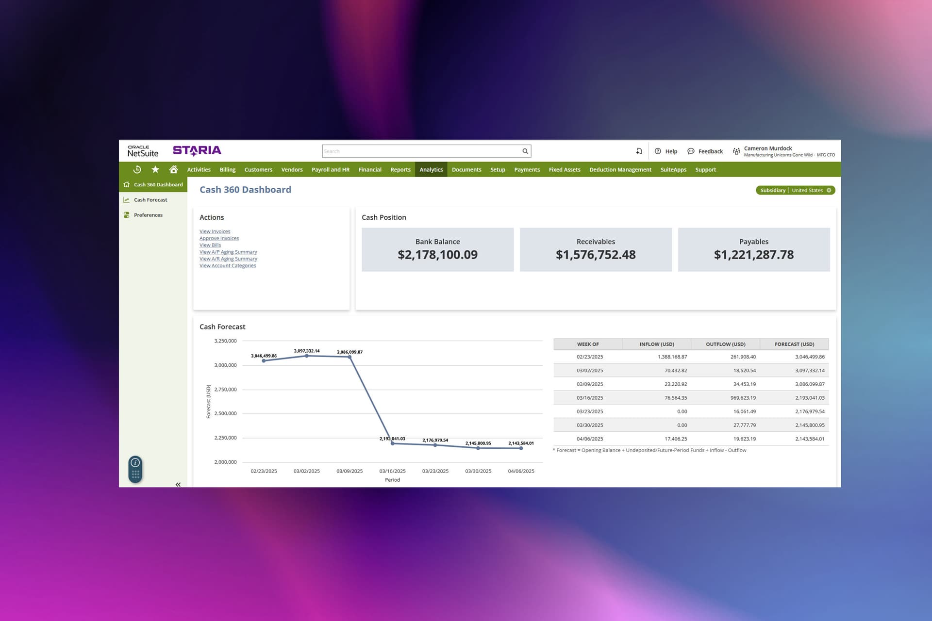 NetSuite screenshot 6 manufacturing
