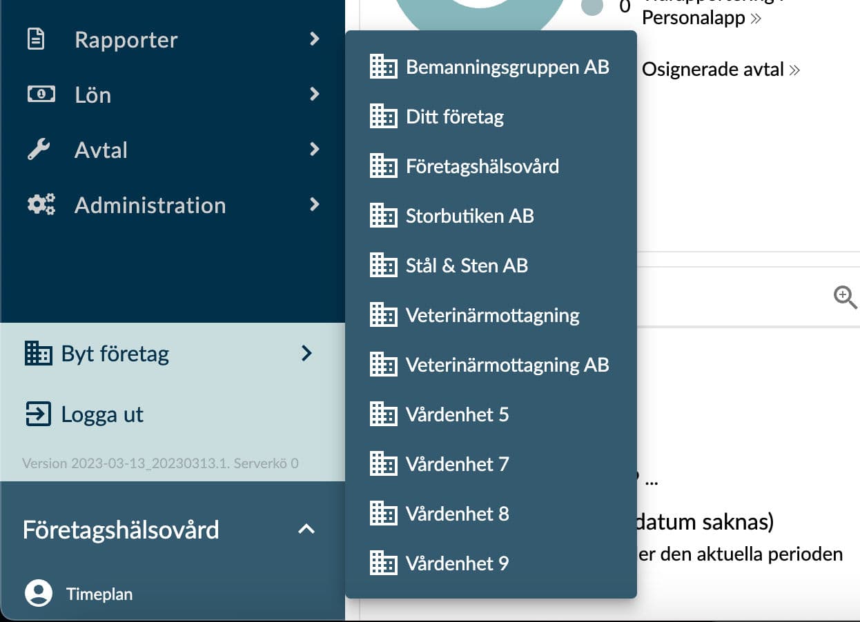 Timeplan skärmdump 2